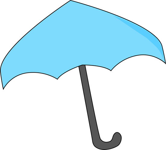 Blue Umbrella Clip Art Image   Blue Umbrella With A Brown Handle