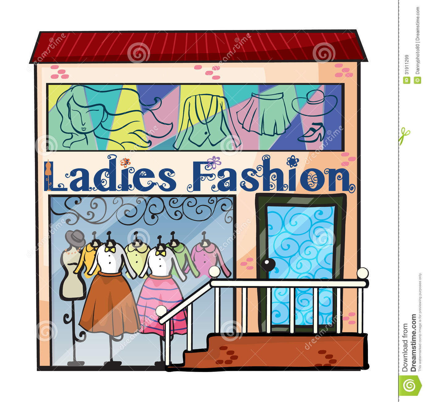 Clothing Store Clipart A Ladies Fashion Store