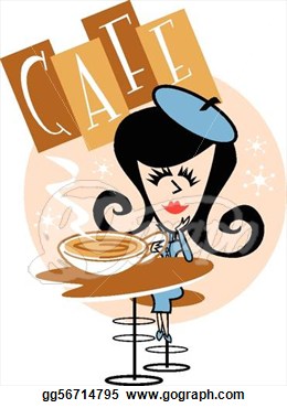 Coffee House And Drinking A Cup Of Coffee Vector Clip Art  Stock Clip