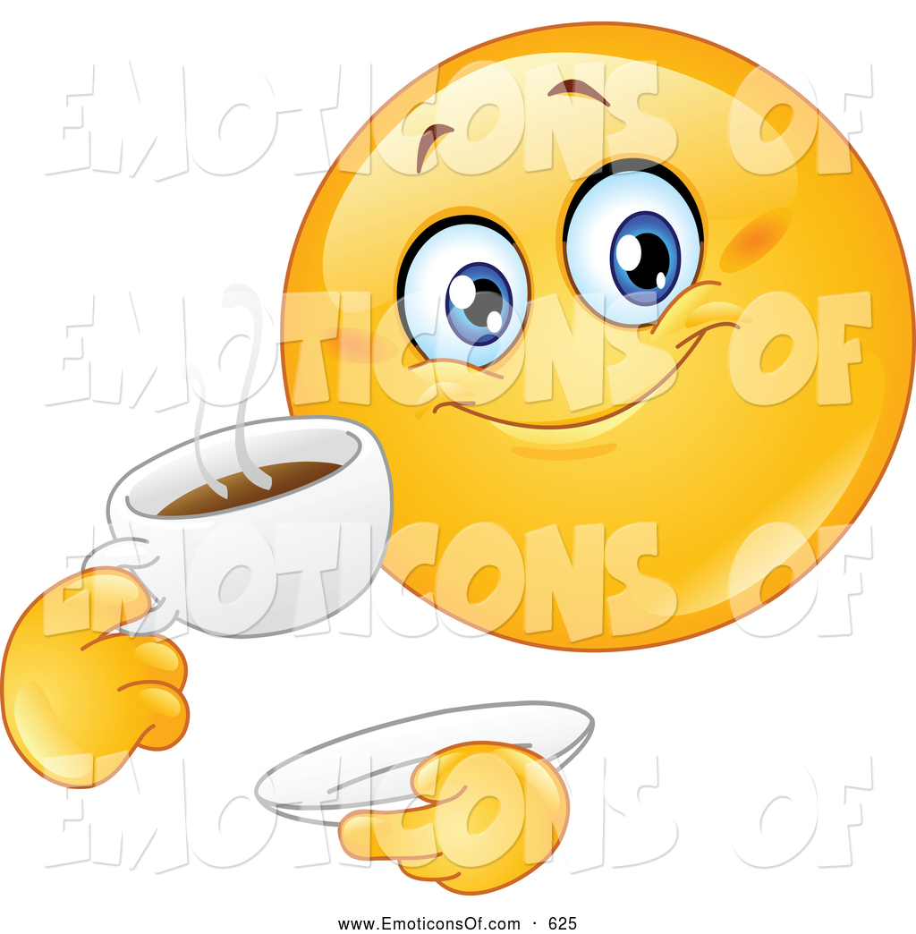 Drinking Coffee Clipart Happy Emoticon Drinking Coffee