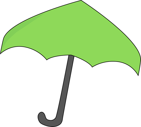 Green Umbrella Clip Art Image   Green Umbrella With A Brown Handle