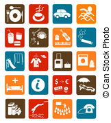 Icons For Public Places   Vector Set Of Icons For Public   