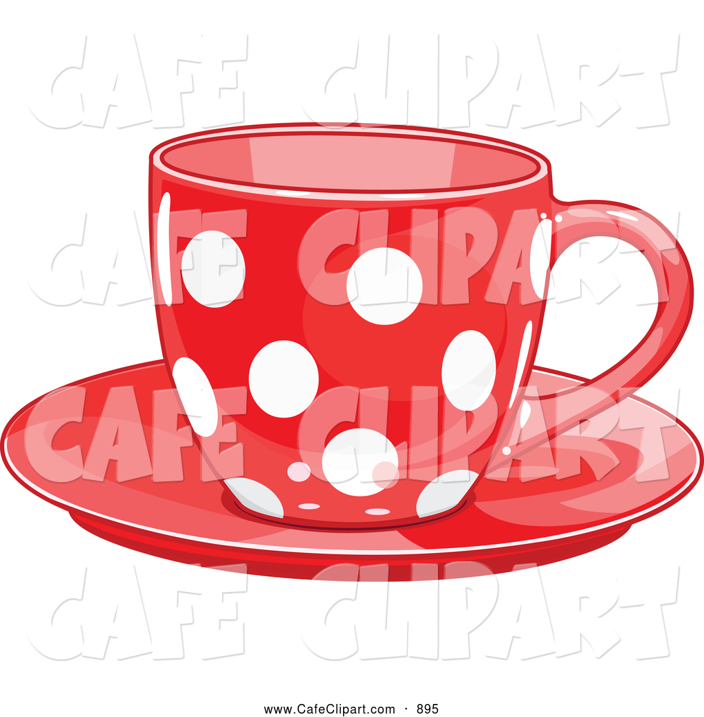 Larger Preview  Vector Clip Art Of A Simple Red Polka Dot Tea Or    