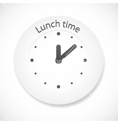 Lunch Time Clock Vector 607388 Jpg