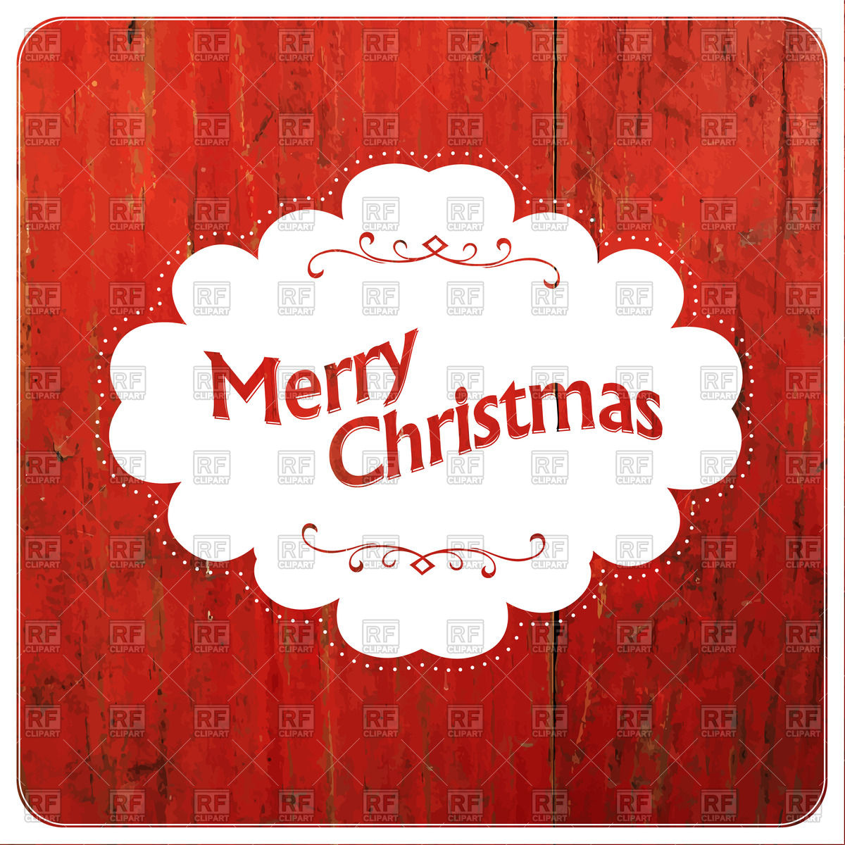 Merry Christmas Wite Label On Red Planks Download Royalty Free Vector