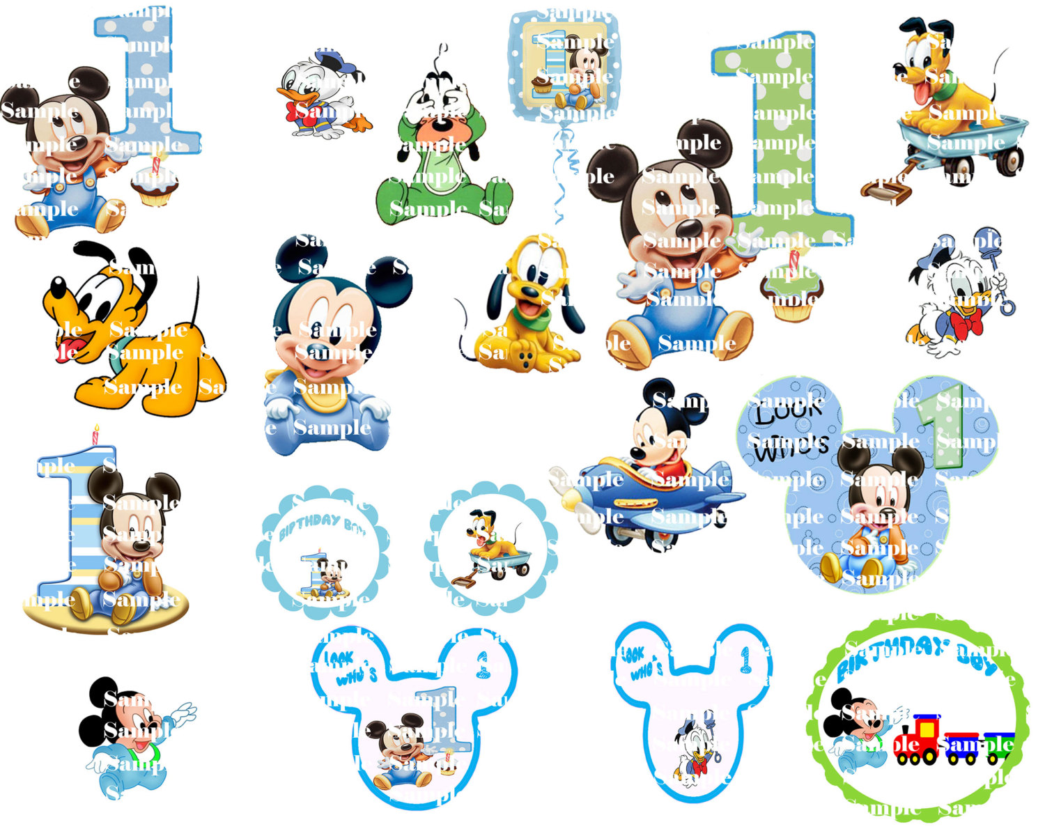 Mickey Mouse 1st Birthday Clipart Baby Mickey Mouse And Friends 1st    