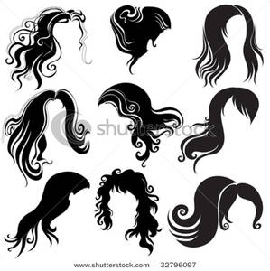 Nine Hairstyles For Women Clipart Image