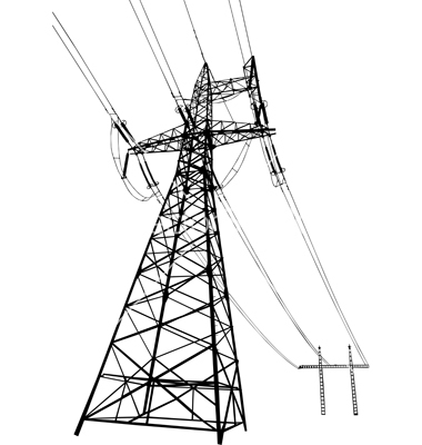 Power Lines And Electric Pylons Vector By Ints Vikmanis   Image