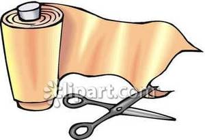 Roll Of Gauze Bandages And A Pair Of Scissors   Royalty Free Clipart
