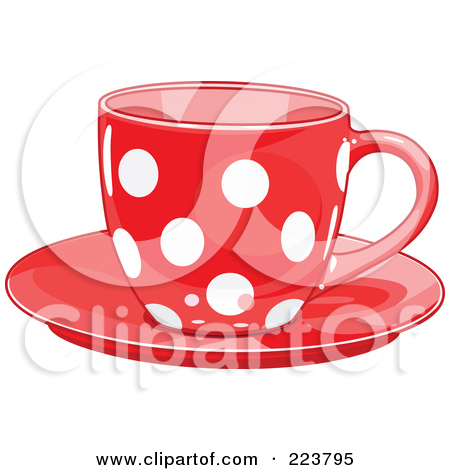 Royalty Free  Rf  Clipart Illustration Of A Red Polka Dot Tea Or
