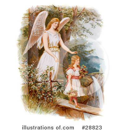 Royalty Free  Rf  Guardian Angel Clipart Illustration By Oldpixels