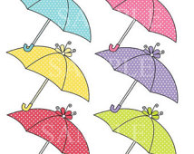     Umbrella Clipart Graphics Digital Rainy Day Umbrella Clip   Dark Brown