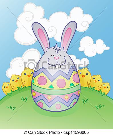 Vector Clipart Of Easter Bunny Egg Cartoon Character   An Easter Bunny