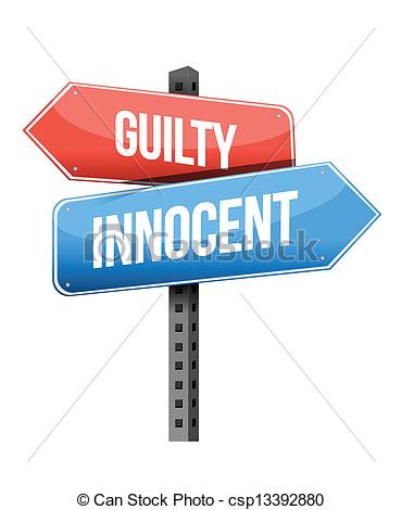 Vector   Guilty Innocent Road Sign   Stock Illustration Royalty Free