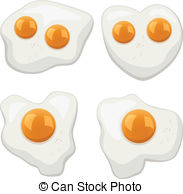Vector Set Of Fried Eggs   Vector Illustration Set Of Fried