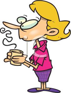Woman Drinking Coffee Royalty Free Picture Clipart