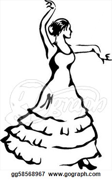 Art   Flamenco Dancer  Vector Illustration  Clipart Drawing Gg58568967