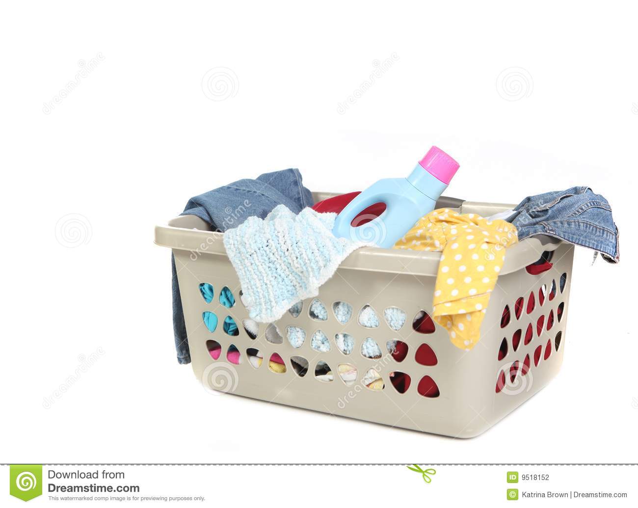 Basket Full Of Dirty Laundry With Detergent Stock Photography   Image