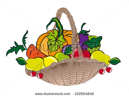 Basket Of Fruit Clipart Fruits And Vegetables Basket