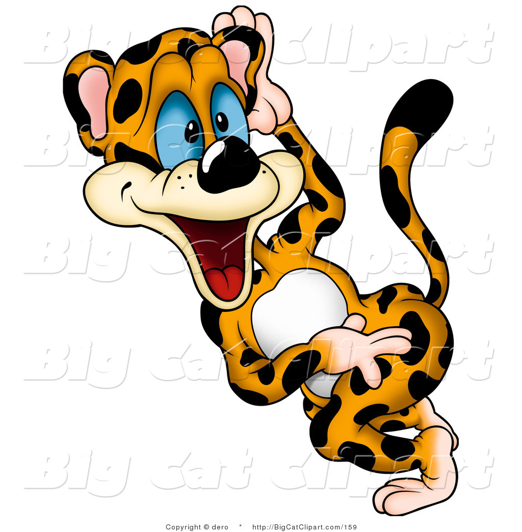 Big Cat Clipart Of A Goofy Leopard Dancing By Dero    159
