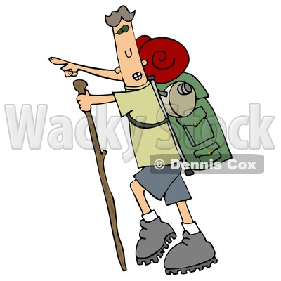 Carrying Camping Gear On His Back Clipart Illustration   Djart  16142