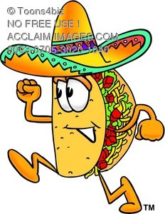 Cartoon Taco Character Running