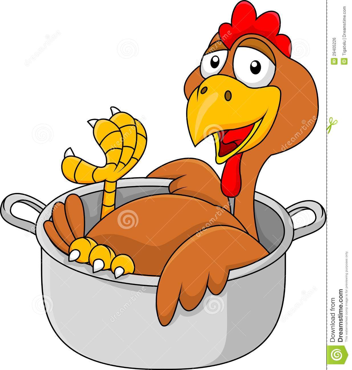 Chicken Cartoon In The Saucepan Royalty Free Stock Image   Image