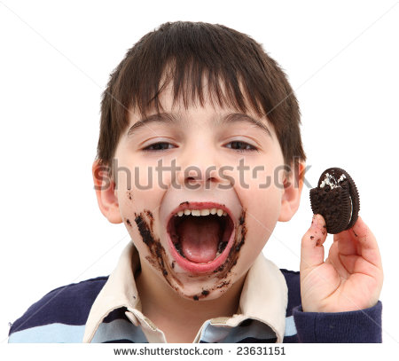 Child Eating Cookie Clipart Adorable Five Year Old Boy