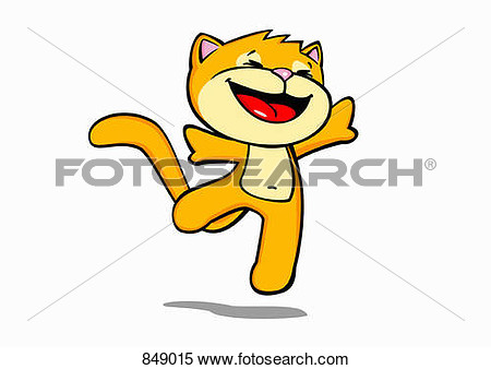 Clipart   A Dancing Cartoon Cat  Fotosearch   Search Clip Art    