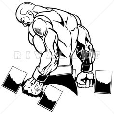 Clipart Image Of A Personal Trainer Lifting Barbells Free Weights