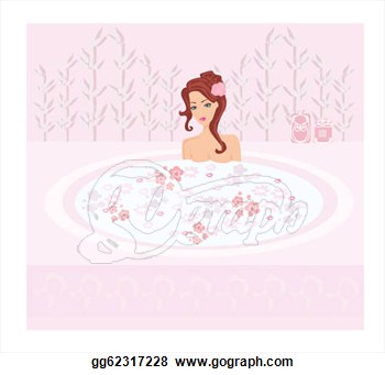 Clipart Pretty Girl Enjoying Elegant Spa Stock Illustration Pictures