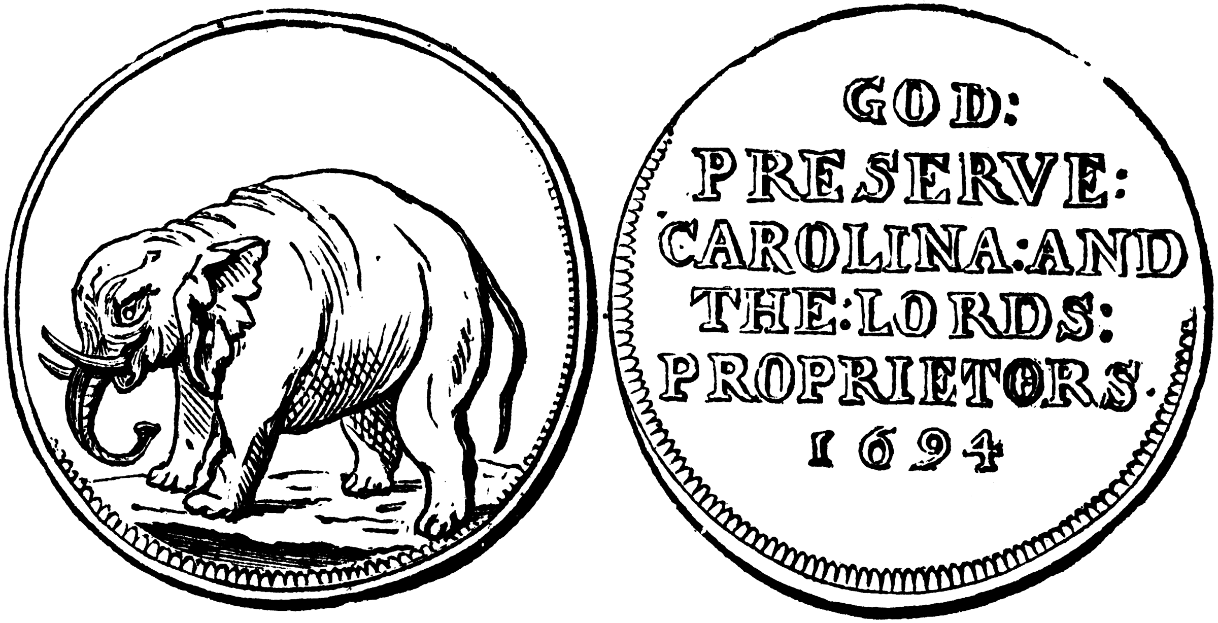Copper Half Pence Coin 1695   Clipart Etc