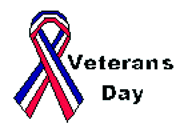     Day Clip Art Of Red And White And Blue Ribbons With Veterans Day
