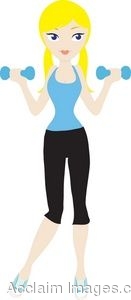 Description  Clip Art Of A Blond Woman Lifting Weights  Clipart