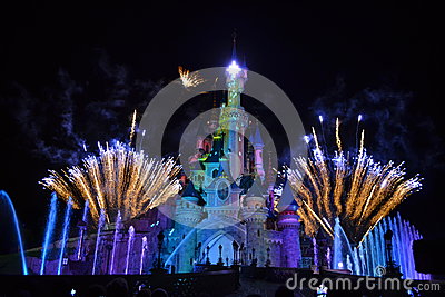 Disneyland Paris Night Fireworks Show Editorial Stock Image   Image    