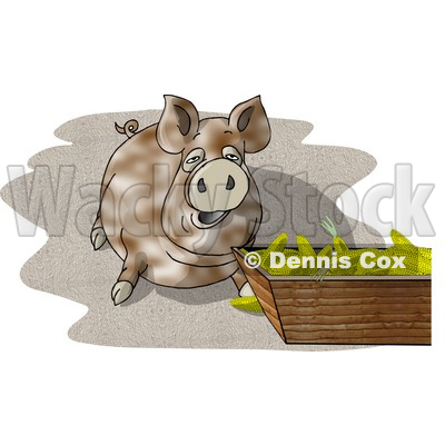 Feeding Container Full Of Corn Cobs Clipart Picture   Djart  6078