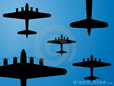 Formation Of American Bombers B 17 From Second World War  Vector