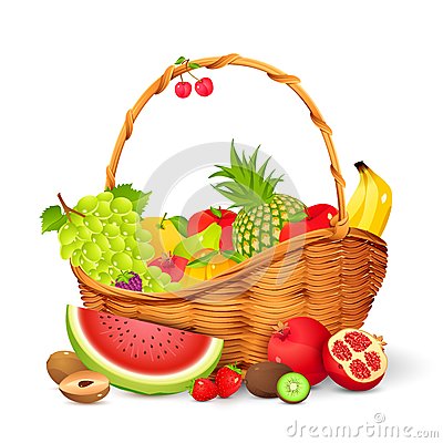 Fruits Basket Clipart Basket Fruit Stock