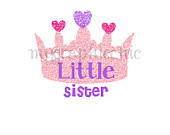 Instant Download Little Sister Crown For Iron On Pink Purple Glitter