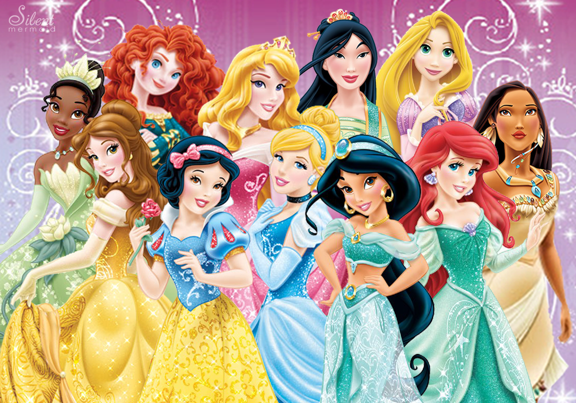 Jasmine Pocahontas Mulan Tiana Rapunzel Merida Anna And Elsa