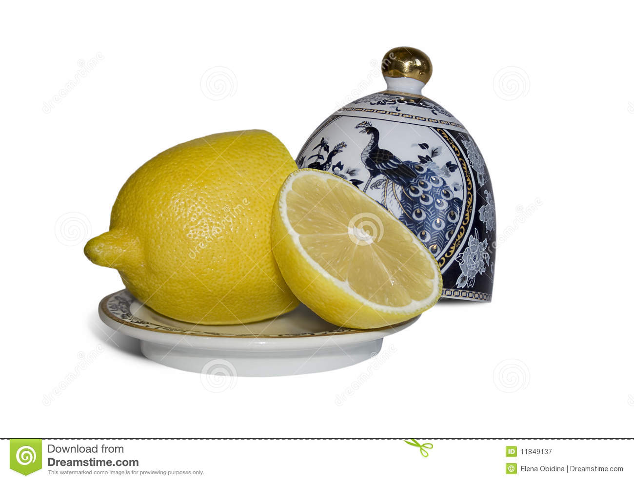 Lemon And China Dishes Royalty Free Stock Photography   Image    