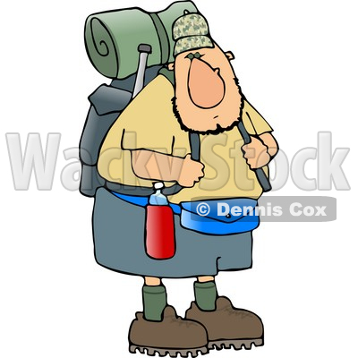     Male Hiker Carrying Backpack And Camping Gear Clipart   Djart  4654