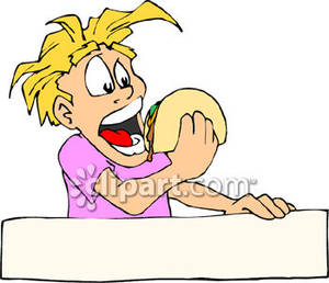 Man Eating A Taco   Royalty Free Clipart Picture
