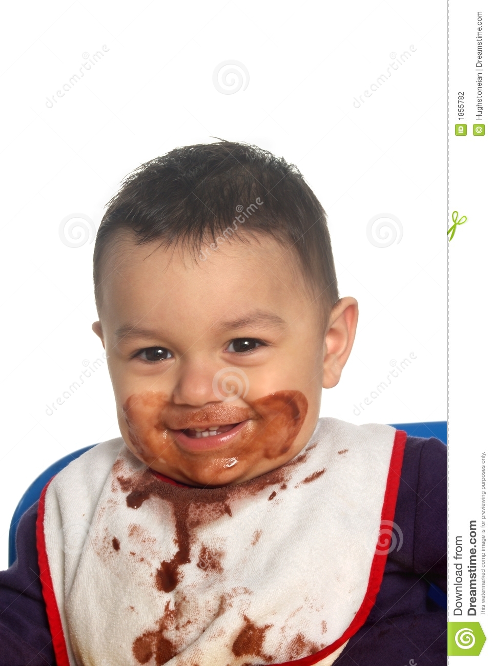 Messy Face Baby 15 Months Stock Photography   Image  1855782