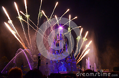 Nightly Firework Display At Disneyland Paris  Photo Was Taken At After    