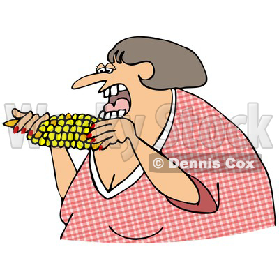     Of A Woman Eating Corn   Royalty Free Clipart   Djart  1206358