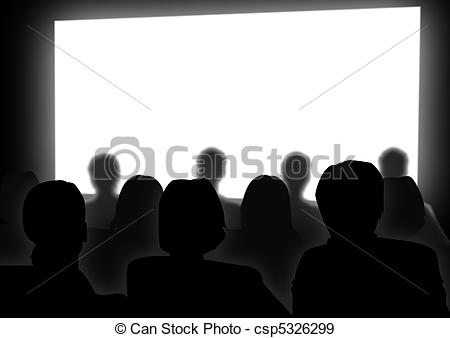Of People Watching Movie On Cinema Csp5326299   Search Vector Clipart    