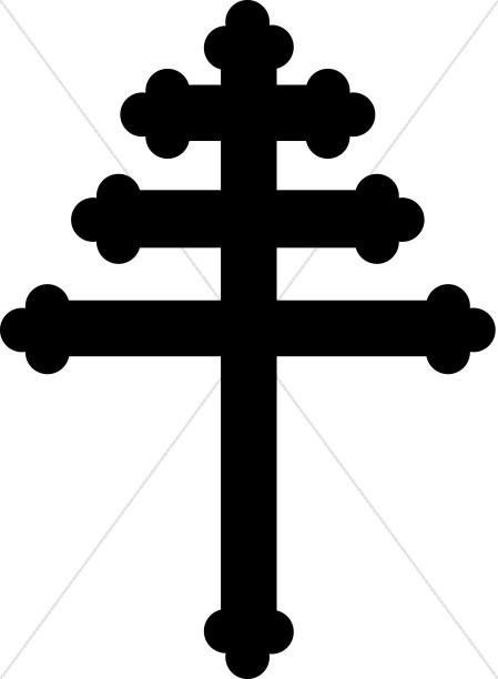 Ornate Papal Cross Silhouette   Papal Clipart