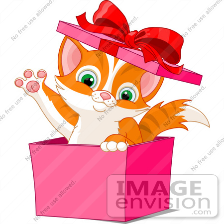     Out Of A Pink Gift Box And Waving On A White Background   0044 1001
