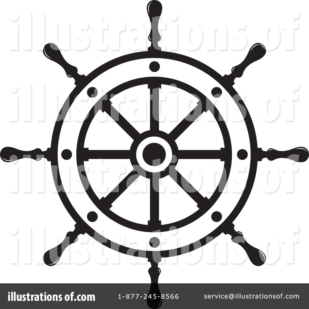 Pirate Ship Wheel Outline Royalty Free  Rf  Helm Clipart